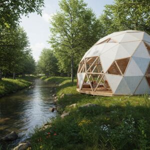 glamping dome illustration